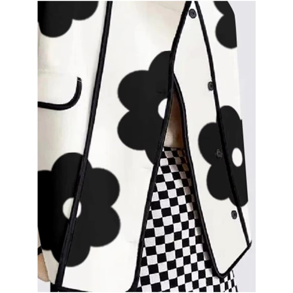 Classic Floral Print High Collar button Jacket Coat - Picture 3 of 5